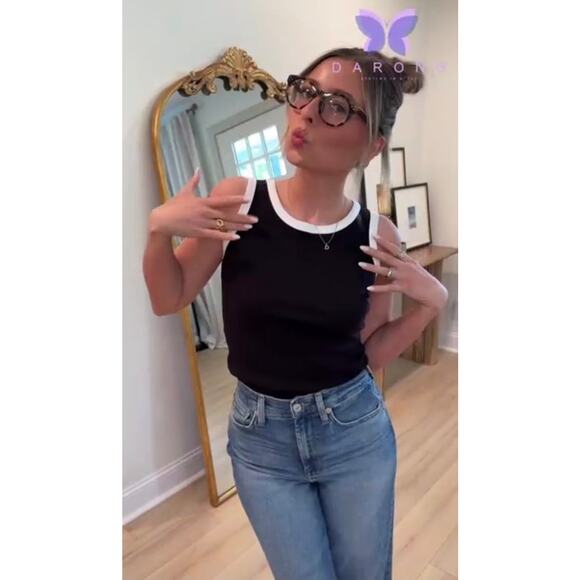 Amazon Tops - Darong Shirt Women's SZ Small Sleeveless Tank Top Striped Crew Neck Ribbed Knit